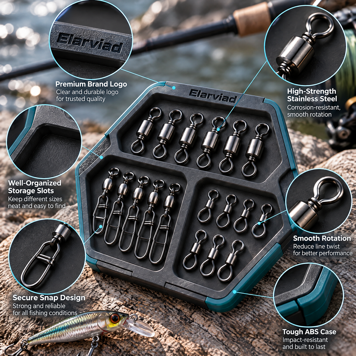 Elarviad™ Fishing Swivel Connector Set